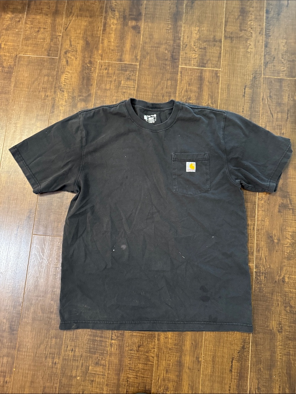 Carhartt Black Short-Sleeve Pocket Tee with Logo Patch